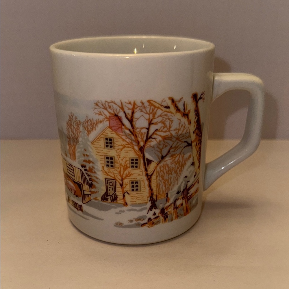 Sunnycraft  Winter Farmhouse Scene Ceramic Mug
